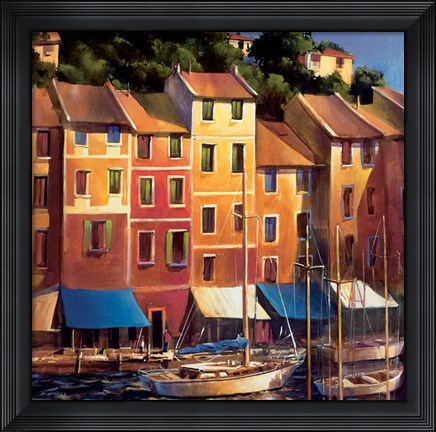 Framed Portofino Waterfront Print