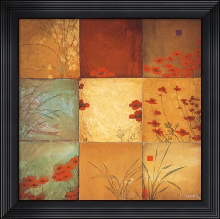 Framed Poppy Nine Patch Print