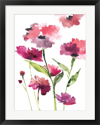 Framed Razzleberry Blossoms Print