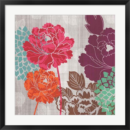 Framed Peony Patterns I Print