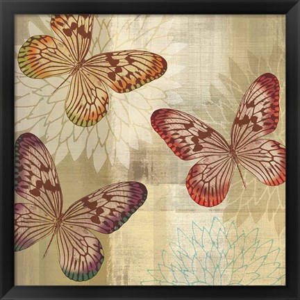 Framed Tropical Butterflies I Print