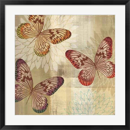 Framed Tropical Butterflies I Print