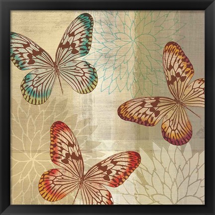 Framed Tropical Butterflies II Print