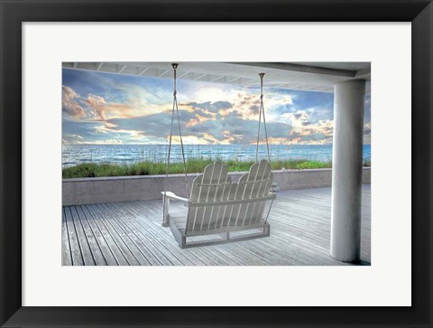 Framed Swing At The Beach Print