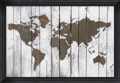 Framed Weathered World Print