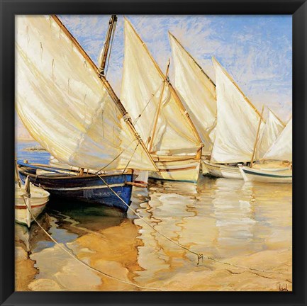 Framed White Sails I Print