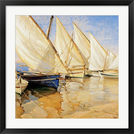 Framed White Sails I Print