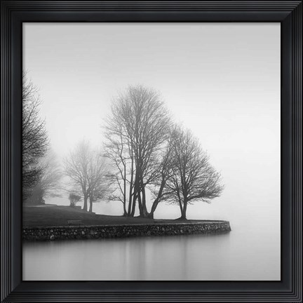Framed Fog and Trees at Dusk Print