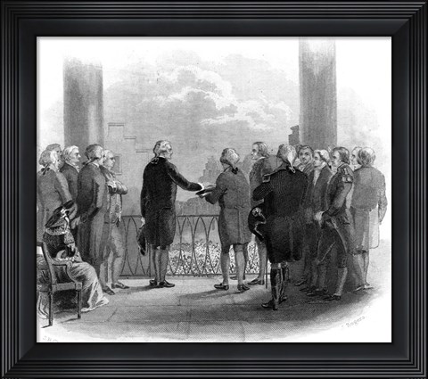 Framed 1789 Inauguration Of George Washington As First President Of The USA Print