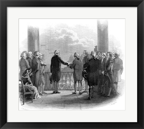 Framed 1789 Inauguration Of George Washington As First President Of The USA Print