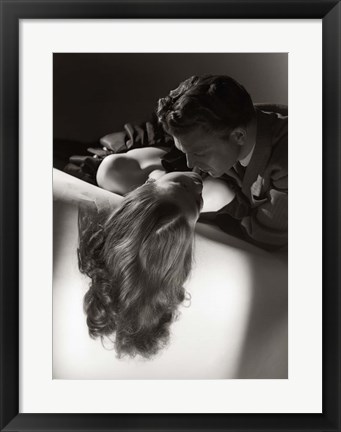 Framed Romantic Couple Embracing Print