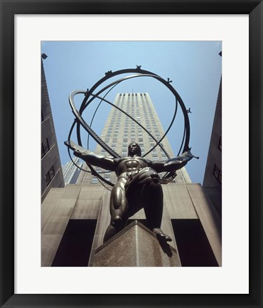 Framed Atlas Statue Rockefeller Center, NYC Print