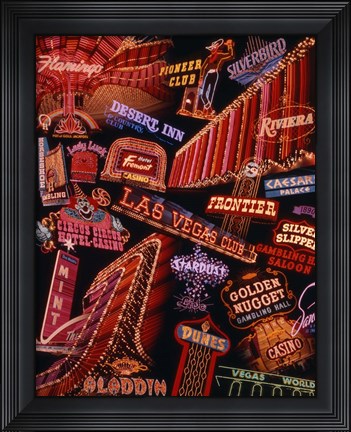 Framed Strip Neon Signs Las Vegas Print