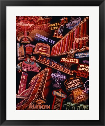 Framed Strip Neon Signs Las Vegas Print