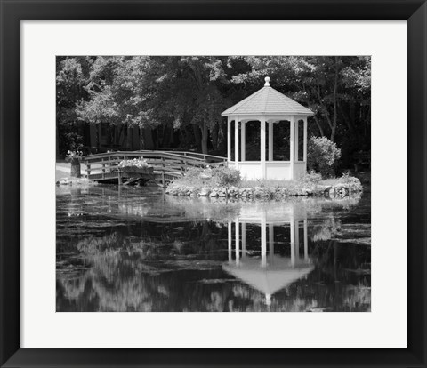 Framed Gazebo Reflected In Pond Seaville NJ Print