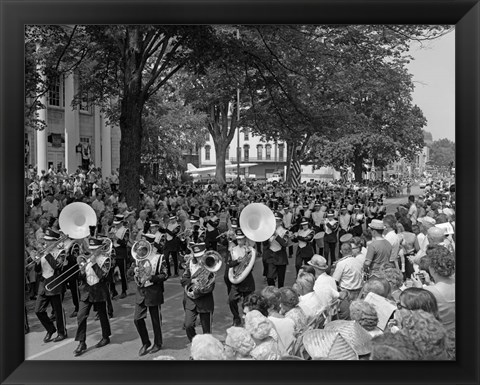 Framed Fourth Of July Main Street Parade With Marching Band Print