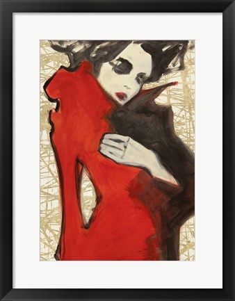 Framed Feminine Red (detail) Print