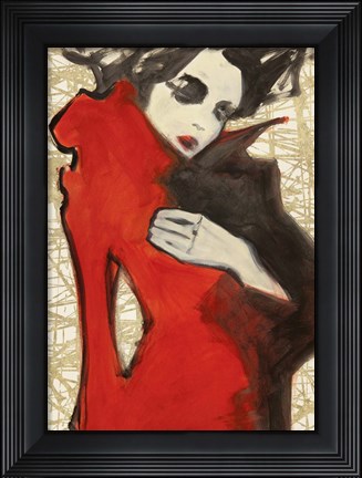 Framed Feminine Red (detail) Print
