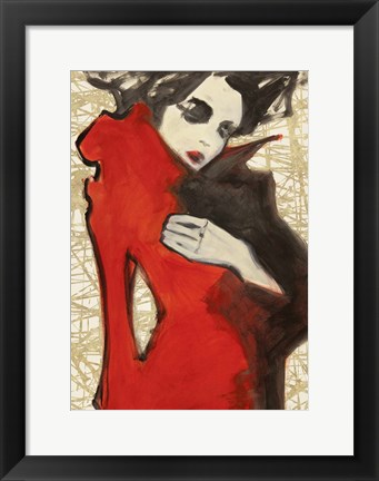 Framed Feminine Red (detail) Print