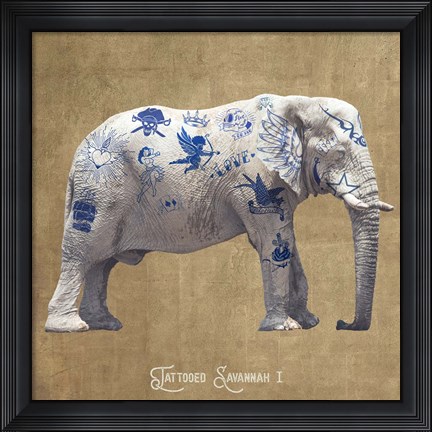 Framed Tattooed Savannah I Print