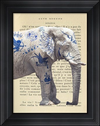 Framed Tattooed Savannah I Print