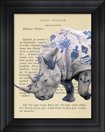 Framed Tattooed Savannah III Print