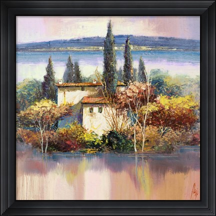 Framed Case sul Lago Print