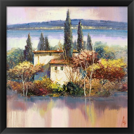 Framed Case sul Lago Print