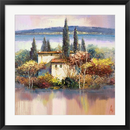 Framed Case sul Lago Print