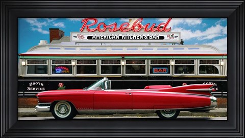 Framed Vintage Beauty and Diner Print