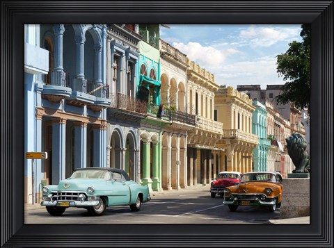 Framed Avenida in Havana, Cuba Print