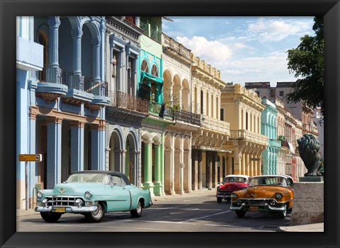 Framed Avenida in Havana, Cuba Print