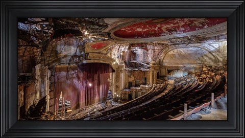 Framed Abandoned Theatre, New Jersey (detail II) Print