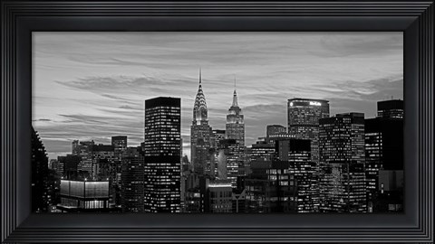 Framed Midtown Manhattan BW Print