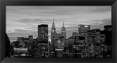 Framed Midtown Manhattan BW Print