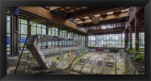 Framed Abandoned Resort Pool, Upstate NY (detail) Print