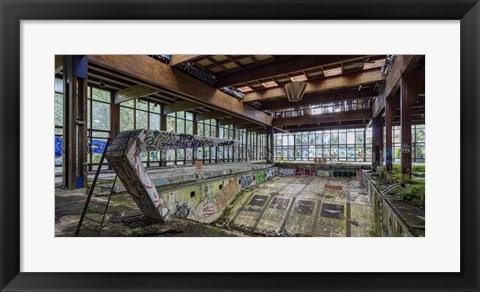 Framed Abandoned Resort Pool, Upstate NY (detail) Print