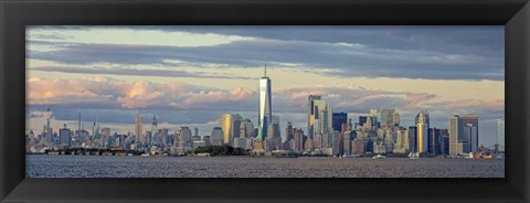 Framed Manhattan with Statue of Liberty and One WTC Print