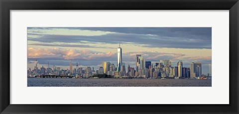 Framed Manhattan with Statue of Liberty and One WTC Print