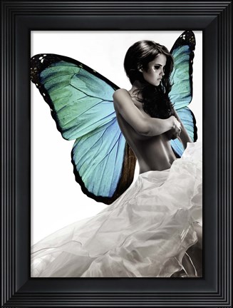 Framed Winged Beauty #1 (detail) Print