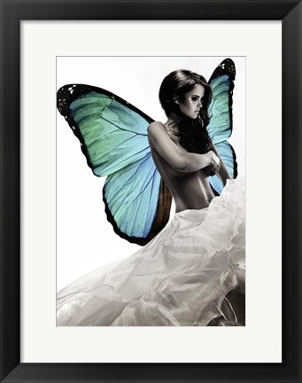 Framed Winged Beauty #1 (detail) Print