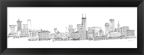 Framed Chicago Skyline Print