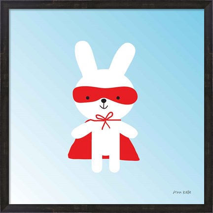 Framed Rabbit Super Hero Print