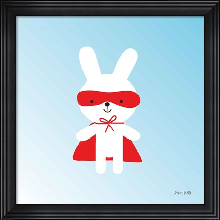 Framed Rabbit Super Hero Print