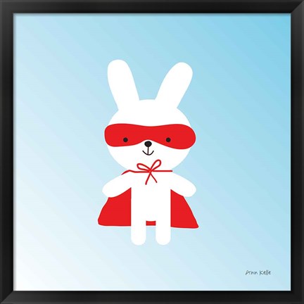 Framed Rabbit Super Hero Print