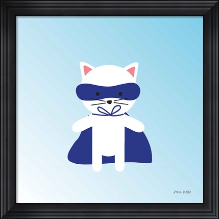 Framed Cat Super Hero Print