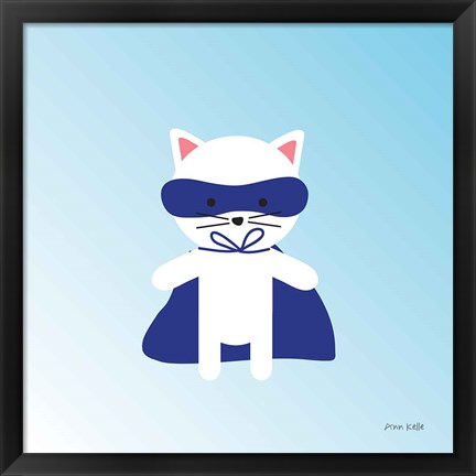 Framed Cat Super Hero Print