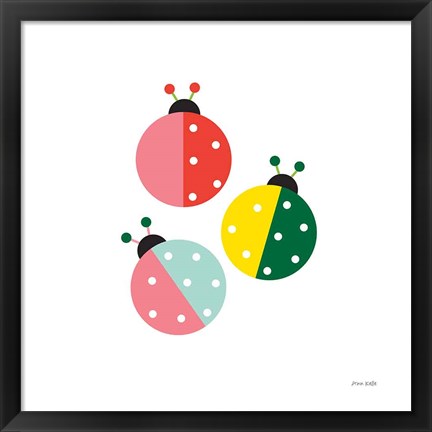 Framed Ladybugs Three Print