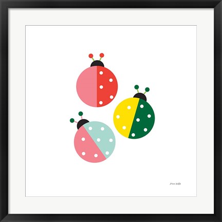 Framed Ladybugs Three Print