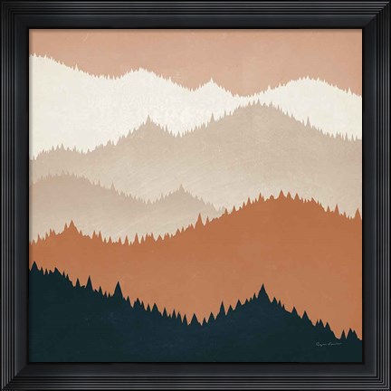Framed Mountain View Terra Cotta Print